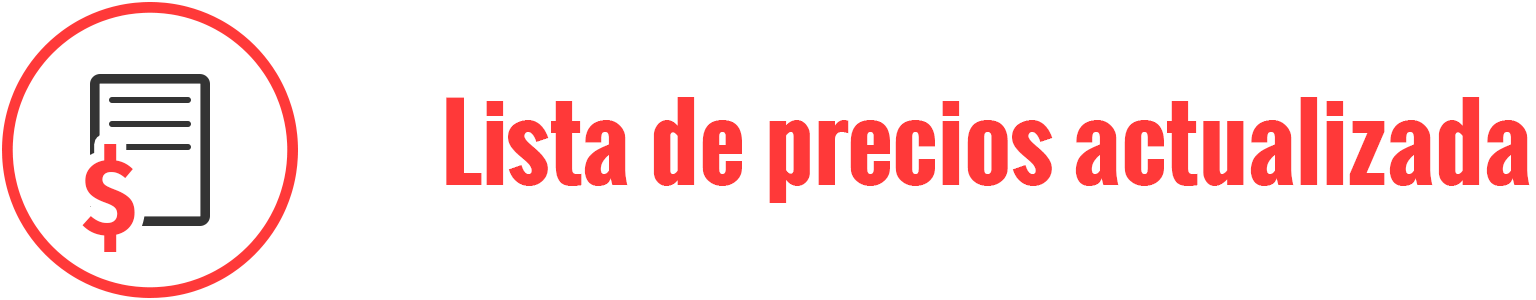 banner con logo de documento y simbolo de dinero, con descripción de lista de precios.